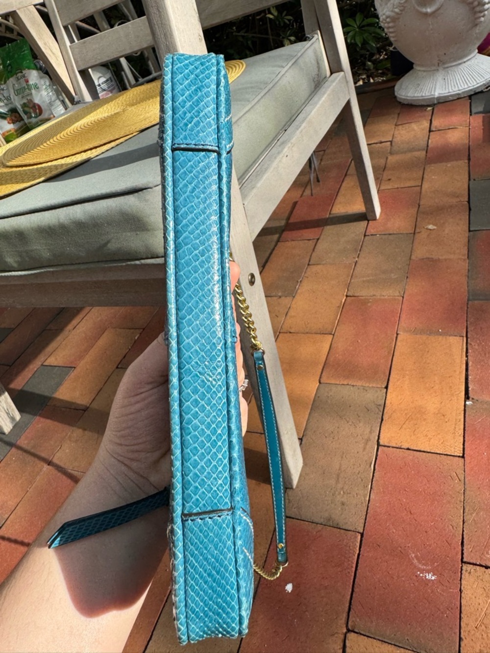 Coach Legacy Rare Exotic Blue Python 🦋Snakeskin Demi Clutch Mini Vintage Y2K - Picture 5 of 9